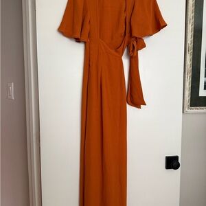 Burnt Orange Maxi Wrap Dress